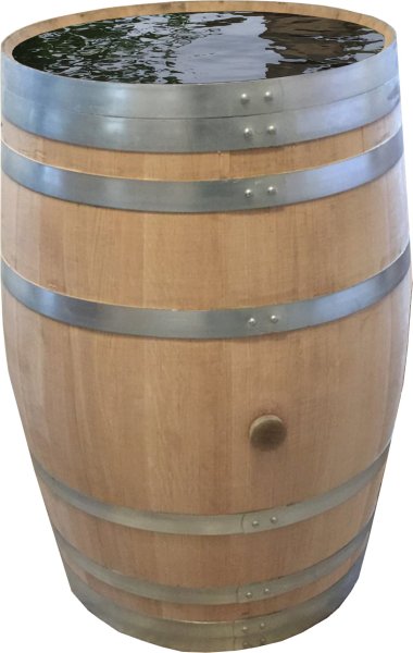 Holzfass 225 Liter abgeschliffen , Wasserfass - Regentonne